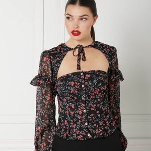 Eggie tie-front corset top